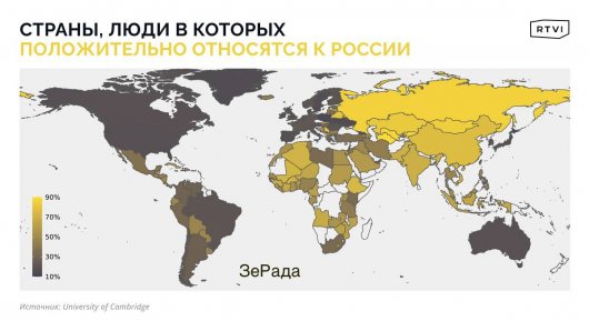 Опубликованы исследования об отношении жителей разных стран мира к России (инфограмма)