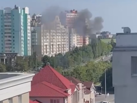 В центре Белгорода в результате падения беспилотника произошел взрыв, два человека ранены (фото, видео)