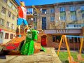 Возле театра кукол в Горловке завершили ремонт детской площадки (фото)